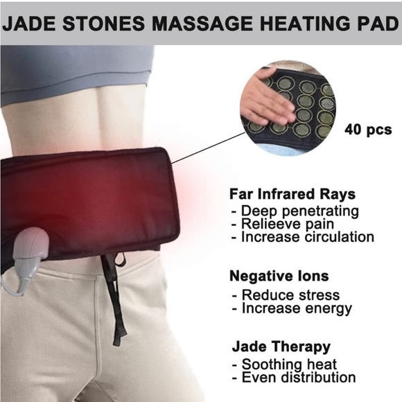 Jade Heating Pad for Back Pain Relief, Fast Heating Pad Temperature Adjustable - Picture 2 of 12